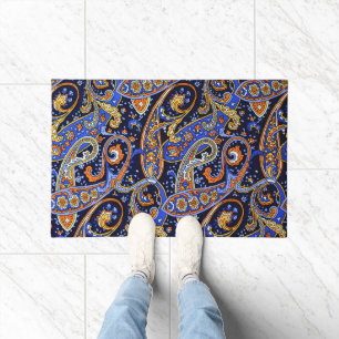 Vintage Paisley Pattern, Persian Floral Design Doormat
