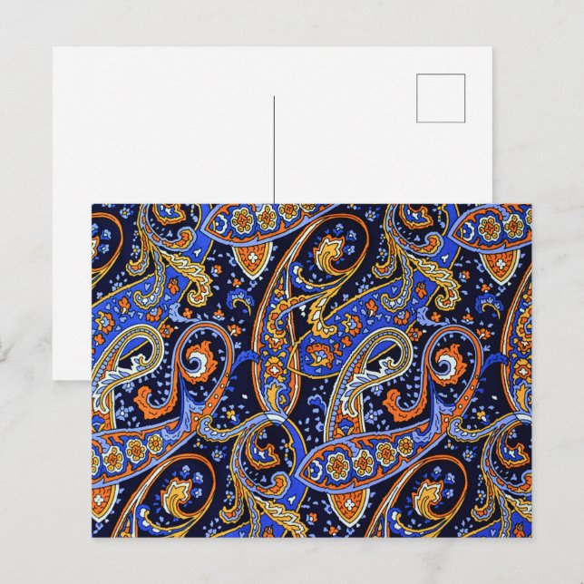 Vintage Paisley Pattern, Persian Floral Design Postcard (Front/Back)
