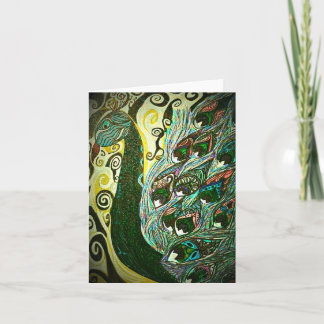 Vintage paisley peacock blank notecards