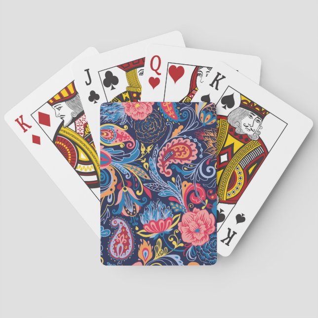 Vintage Paisley Seamless Pattern Design Playing Cards (Back)