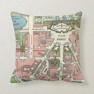 Vintage Palace of Versailles Map Cushion