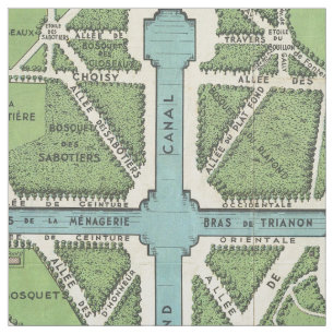 Vintage Palace of Versailles Map Fabric