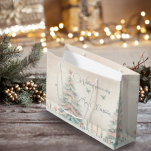 Vintage pale Merry Christmas  Large Gift Bag