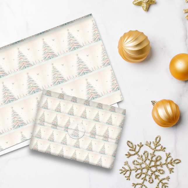 Vintage pale Merry Christmas Wrapping Paper (Vintage pale Merry Christmas Wrapping Paper)