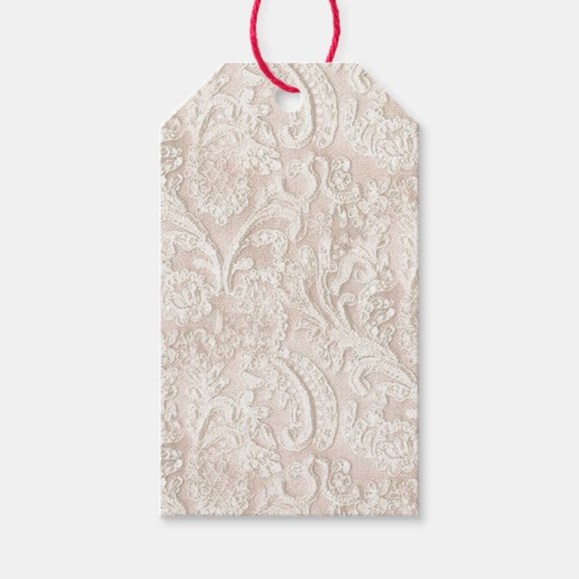 Vintage Pale Pink Lace Gift Tags (Front)