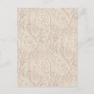 Vintage Pale Pink Lace Postcard
