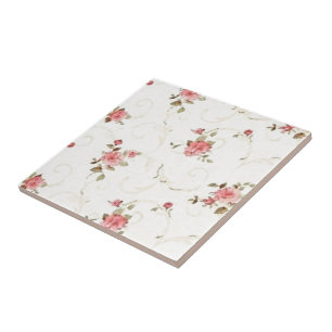Vintage Pale Pink Rose Tile