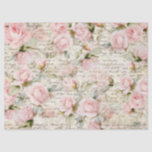 Vintage Pale Pink Roses Old Letter Decoupage Tissue Paper<br><div class="desc">This pretty tissue paper features beautiful pale pink english roses and an old hand written letter background.  Perfect for gift wrapping,  decoupage and crafts.  More designs available in store!  (c) Somerset Fine Paperie.</div>