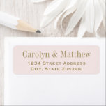 Vintage Pale Pink Wedding Return Address<br><div class="desc">This vintage return address label features romantic antique gold serif typography on a soft pale pink background. Perfect for romantic weddings,  pink bridal showers,  and timeless celebrations. The names and address fields are easy to personalise. A pretty finishing touch for pink wedding invitations and thank you cards.</div>