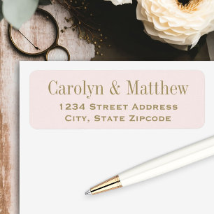 Vintage Pale Pink Wedding Return Address