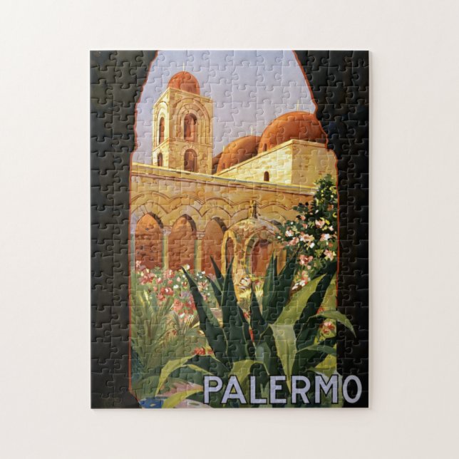 Vintage Palermo Italy Travel Tourism Advertisement Jigsaw Puzzle (Vertical)