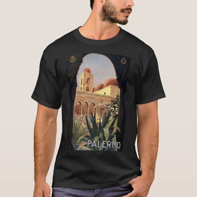Vintage Palermo Sicily Tourism Travel T-Shirt (Front)