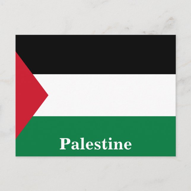 Vintage Palestine State Flag Travel Tourism Postcard (Front)
