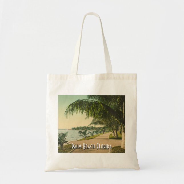 Vintage Palm Beach Florida Tote Bag (Front)