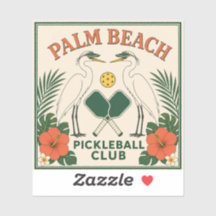 Vintage Palm Beach Pickleball Club Retro Sticker