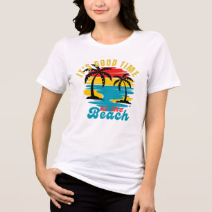 Vintage Palm Beach Summer Sea Adventure Canvas Tri-Blend Shirt