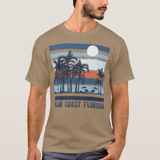 Vintage Palm Coast Florida Summer Retro 80s Beach T-Shirt