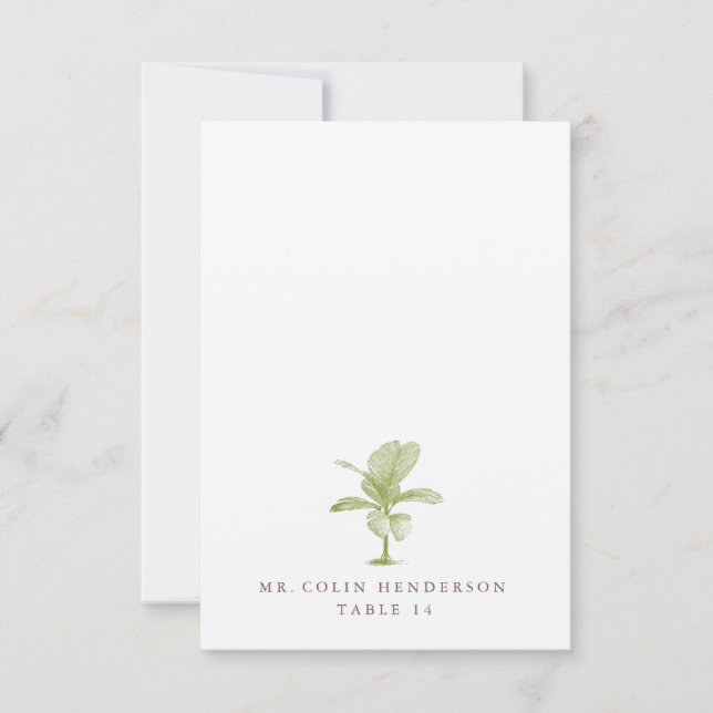 Vintage Palm Destination Beach Place Cards (Front)