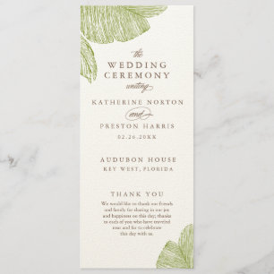 Vintage Palm Destination Wedding Programs Programme