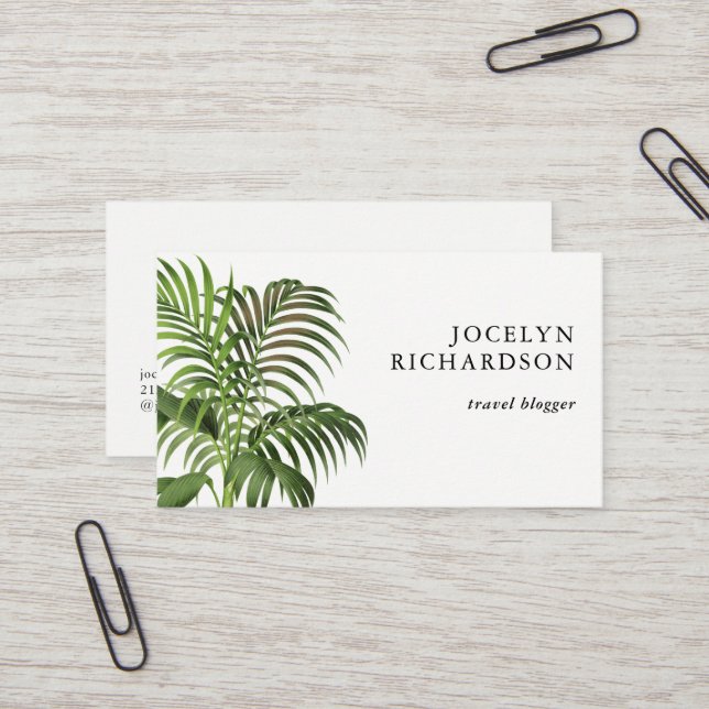 Vintage Palm Leaves Business Card (Front/Back In Situ)
