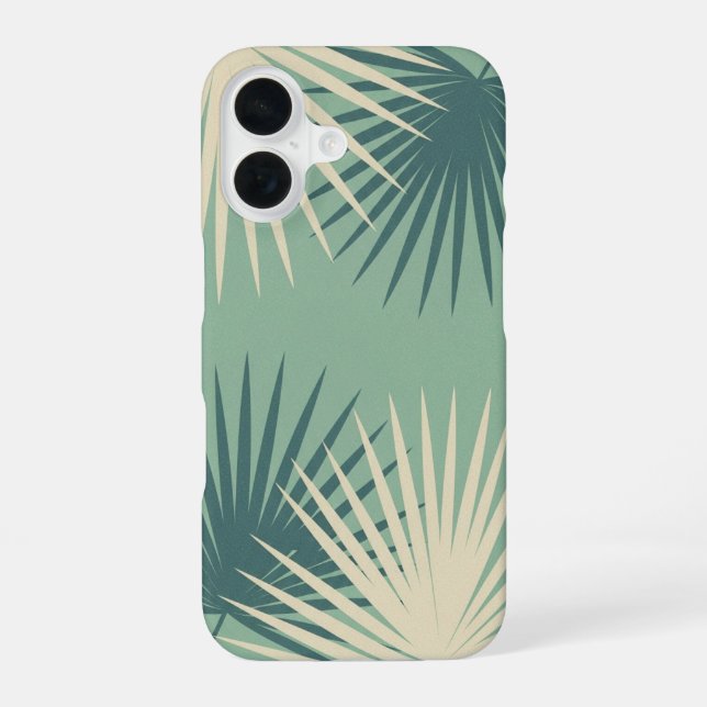 Vintage Palm Leaves iPhone 16 Case (Back)