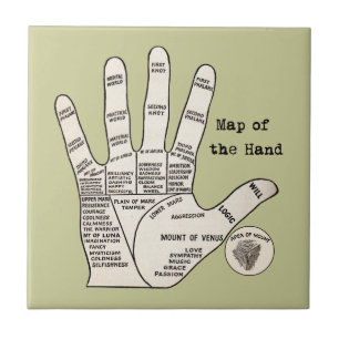 Vintage palm reading palmistry fortune tile