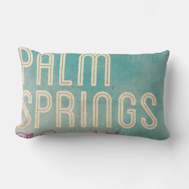 Vintage Palm Spring Hotel Lumbar Cushion (Front)