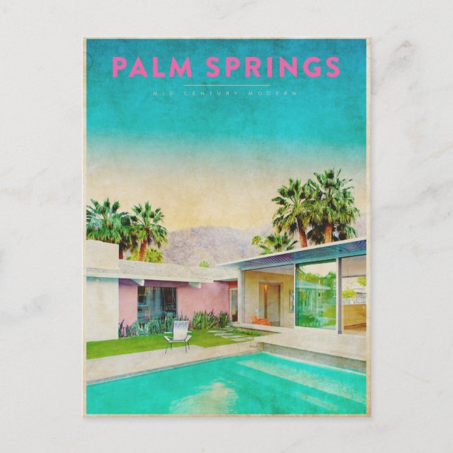 Vintage Palm Springs Architecture  Postcard (Front)