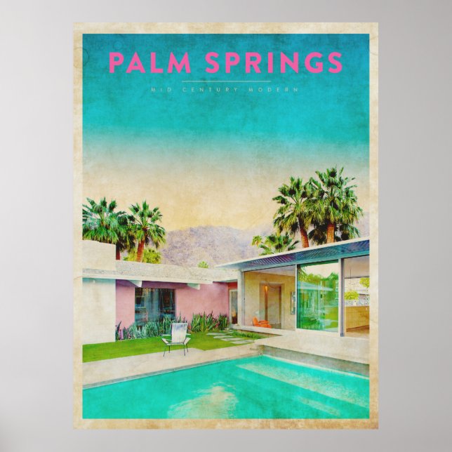 Vintage Palm Springs Architecture  Poster (Front)