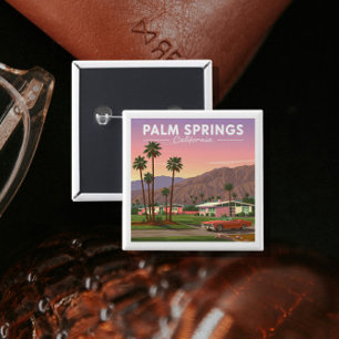 Vintage Palm Springs California 15 Cm Square Badge