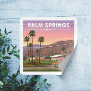 Vintage Palm Springs California Square Sticker
