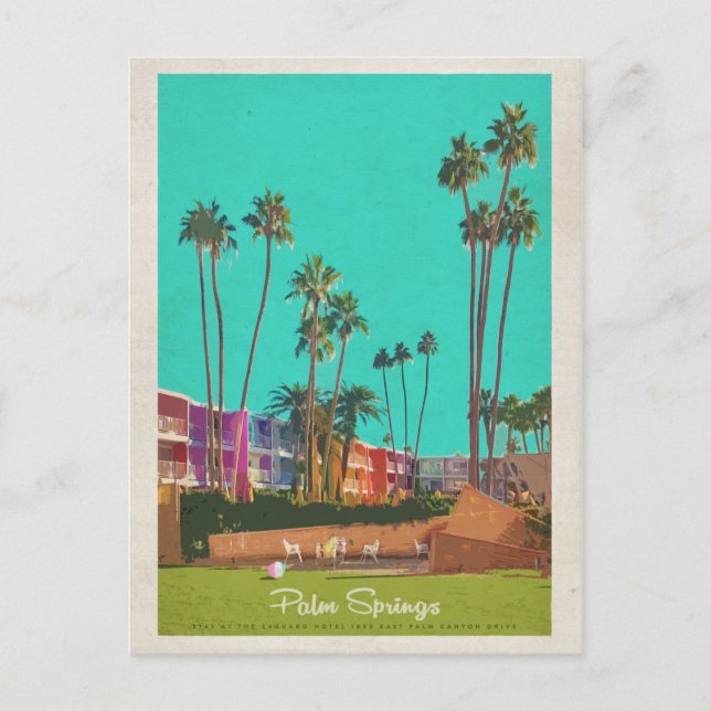 Vintage Palm Springs Summer travel Postcard (Front)