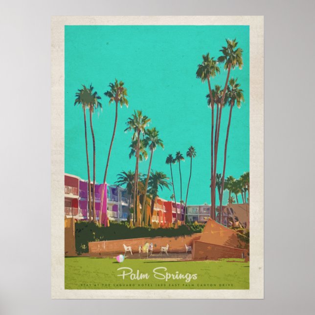 Vintage Palm Springs Summer travel Poster (Front)