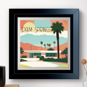Vintage Palm Springs Watercolor Palms Poster