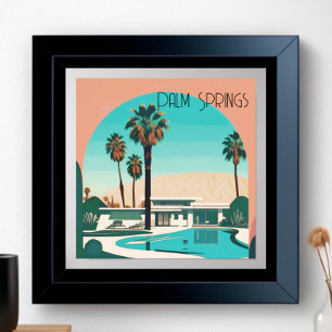 Vintage Palm Springs Watercolor Palms Trees Poster