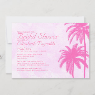 Vintage Palm Tree Beach Bridal Shower Invitations