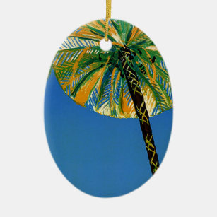 Vintage Palm Tree Cote D'Azur Travel Ornament