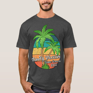 Vintage Palm Tree Family Vacation 2022 Santa Barba T-Shirt