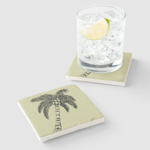 Vintage Palm Tree Stone Coaster