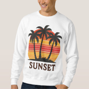 Vintage Palm Tree Sunset Retro Aesthetic  Sweatshirt