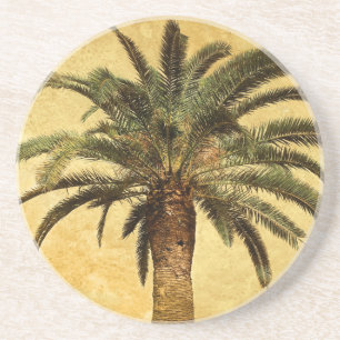 Vintage Palm Tree - Tropical Customised Template Coaster