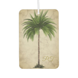 Vintage Palm Tree Tropical Elegant Marble Car Air Freshener