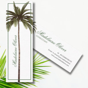Vintage Palm Tree Tropical Elegant Mini Business Card