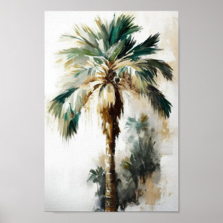 Vintage Palm Tree, Tropical Wall Art Poster 