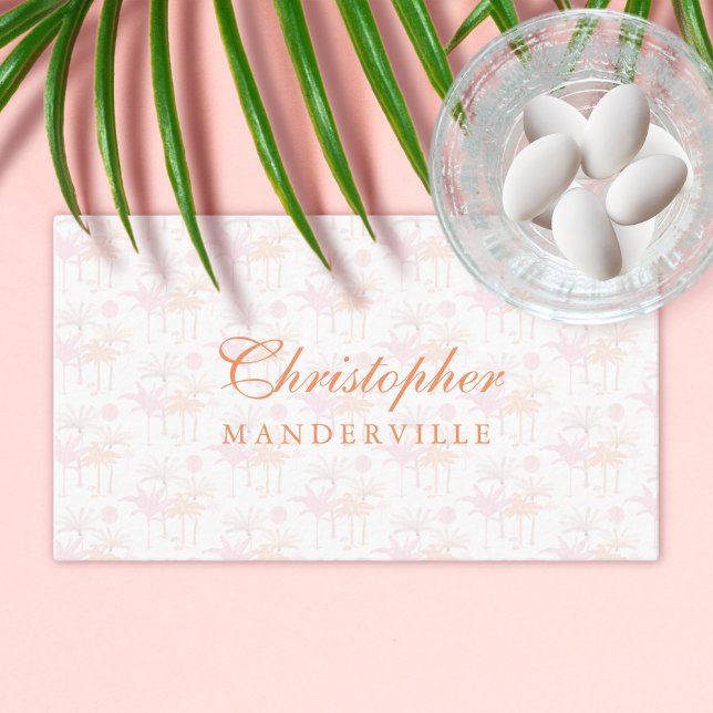 Vintage Palm Tree Tropical Wedding Place Card (Creator Uploaded)
