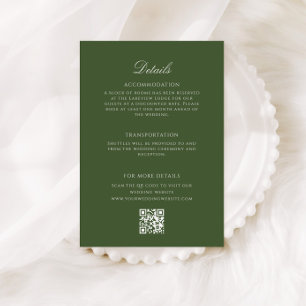 Vintage Palm Tree Wedding Details QR Code Enclosure Card
