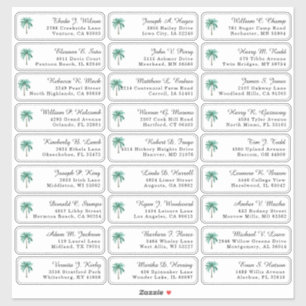 Vintage Palm Tree Wedding Guest Address Labels