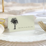 Vintage Palm Tree Wedding Reception Table Place Card<br><div class="desc">Vintage palm tree wedding table place card with art deco line on which to write your guest's name. Elegant and simple in design with 2 palm trees, plenty of breathing space and a delicate frame. The place card is lettered with art deco typography and handwritten script inside, with a classic...</div>