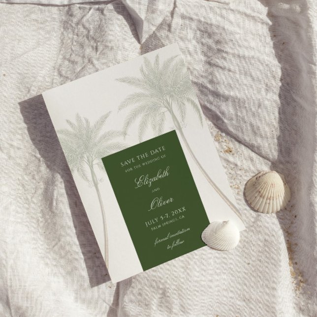 Vintage Palm Tree Wedding Save The Date (Creator Uploaded)