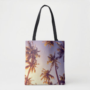 Vintage Palm Trees Blue Sky Tote Bag